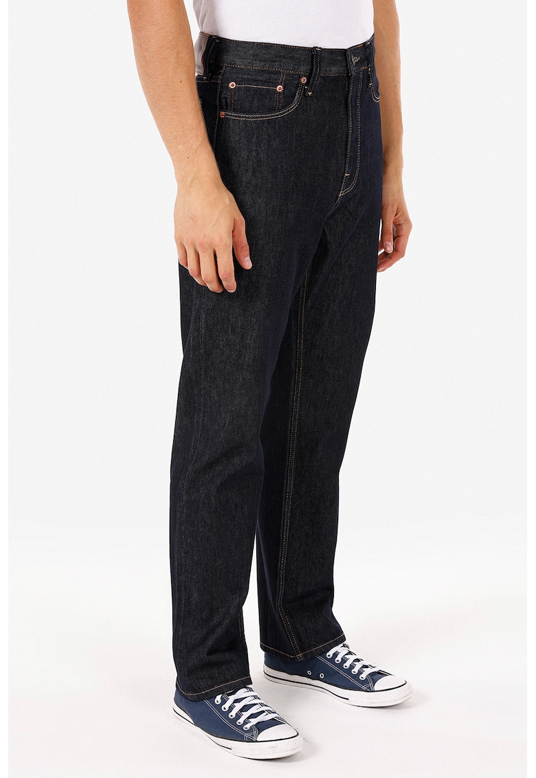 Blugi drepti cu talie inalta - Negru