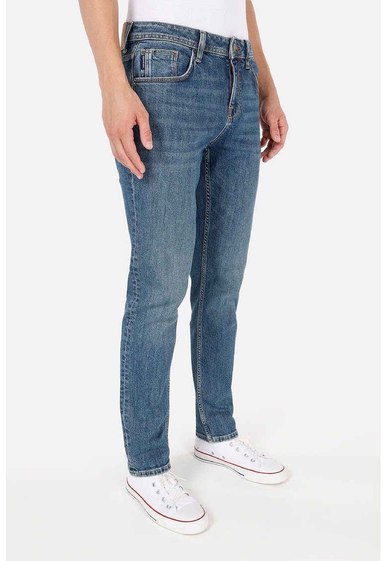 Blugi drepti cu 5 buzunare - Albastru
