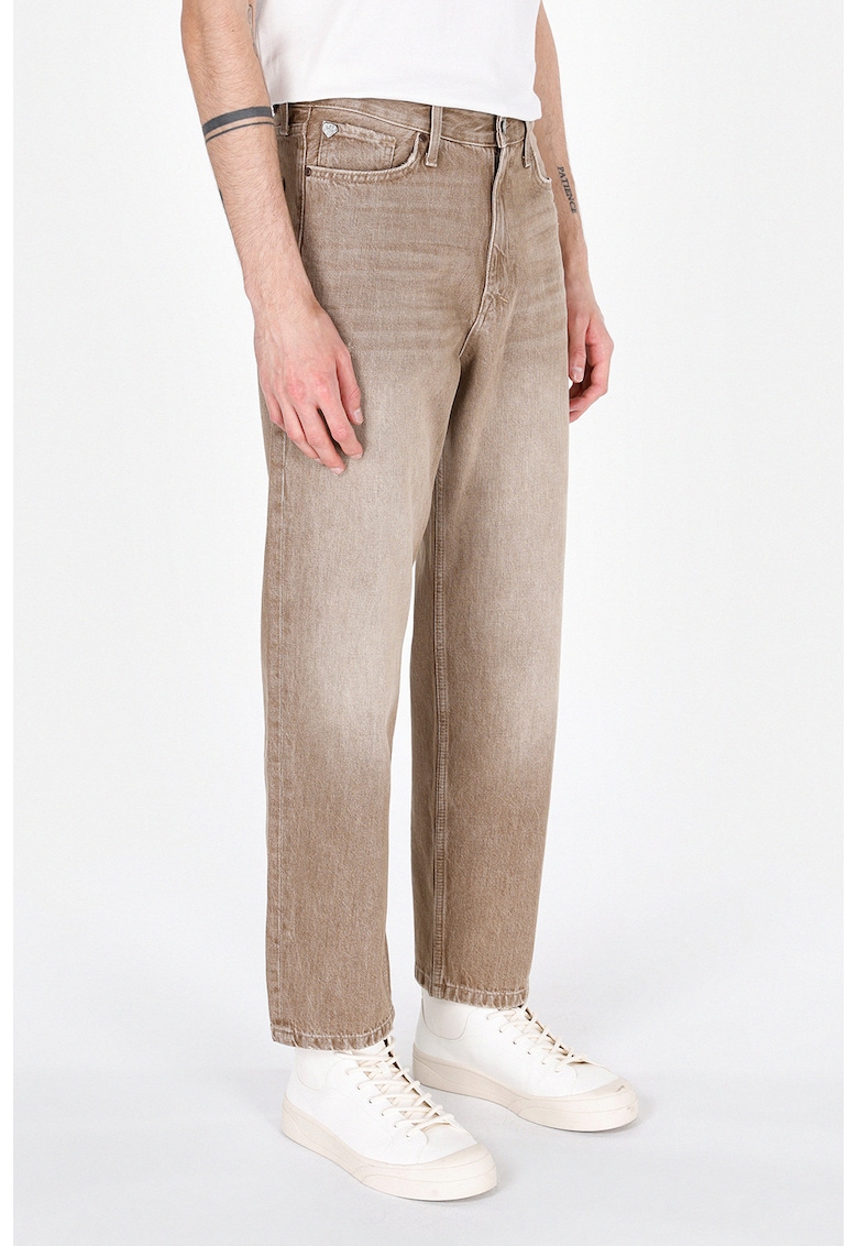 Blugi drepti cu aspect decolorat