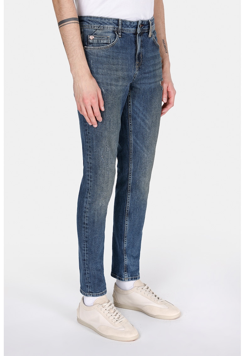 Blugi regular fit cu aspect prespalat