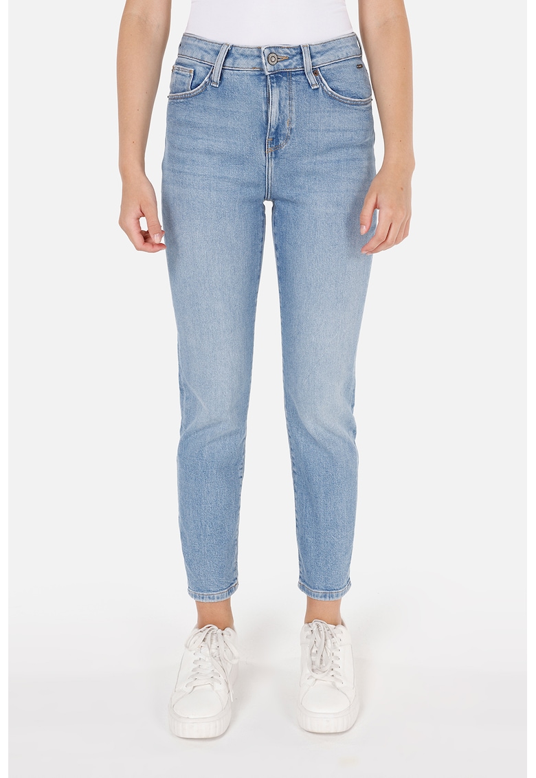 Blugi slim fit cu talie inalta