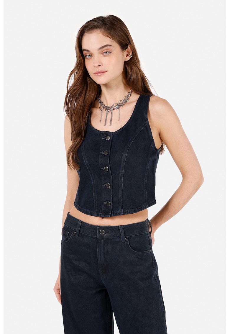 Vesta crop din denim