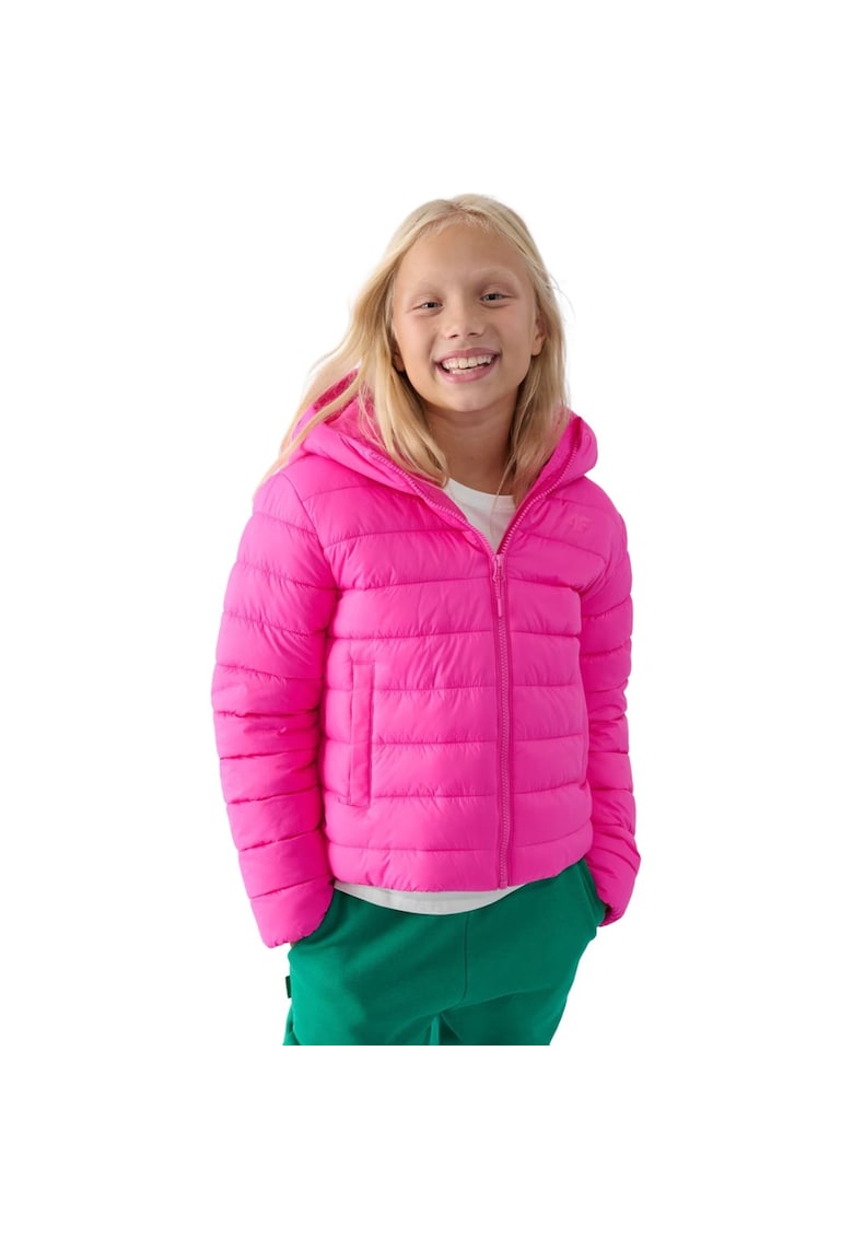 Jacheta puf copii - fucsia - 4F - poliester