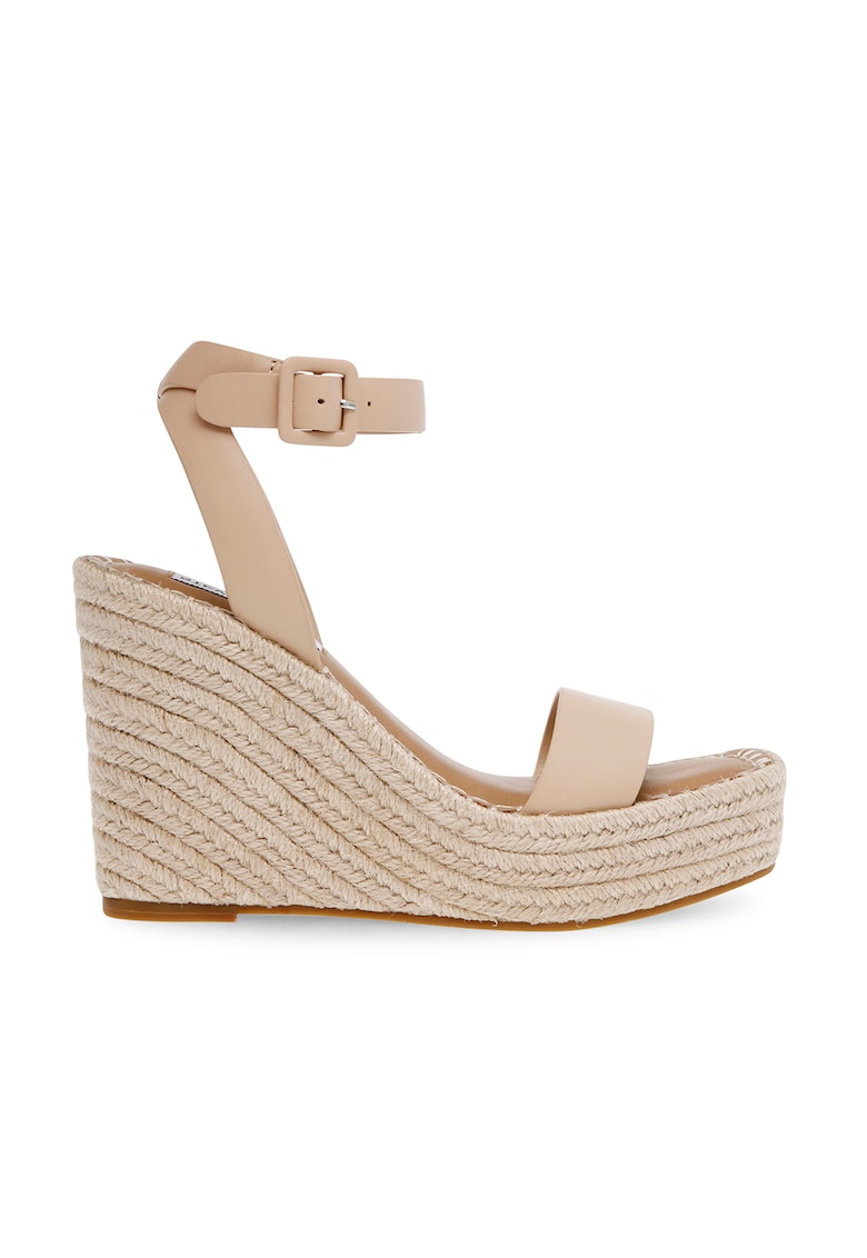 Sandale demi-wedge de piele ecologica