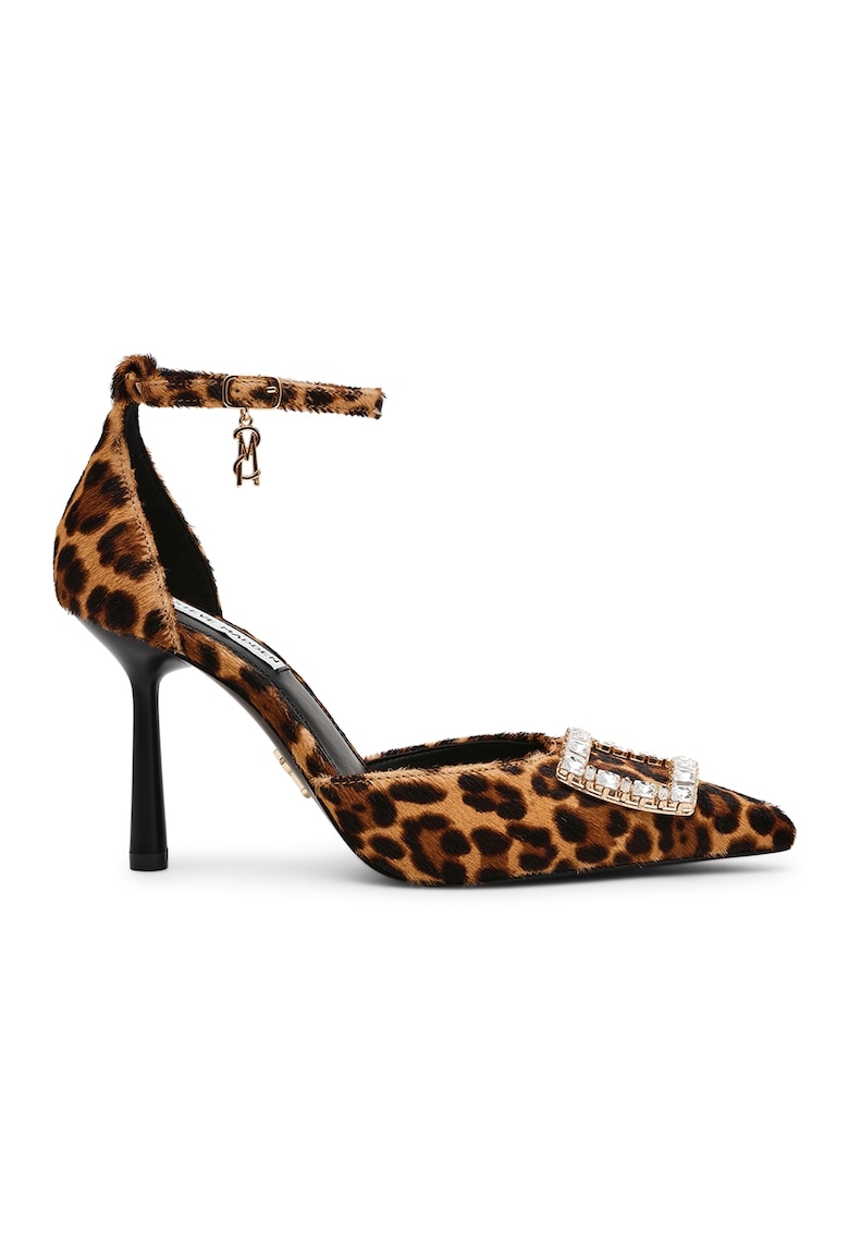 Pantofi cu varf scutit si model animal print