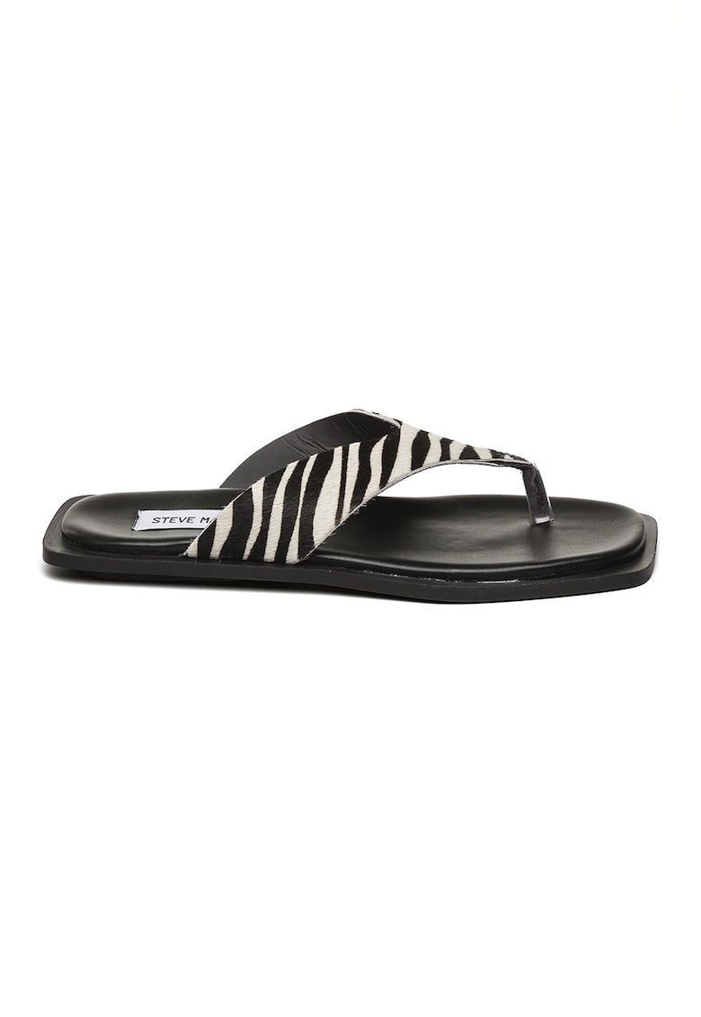 Papuci flip-flop cu varf rotund - Negru/Alb murdar