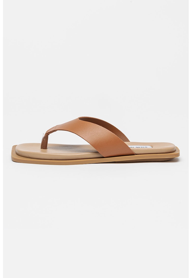 Steve Madden Papuci fli-flop din piele - Negru/Caramel