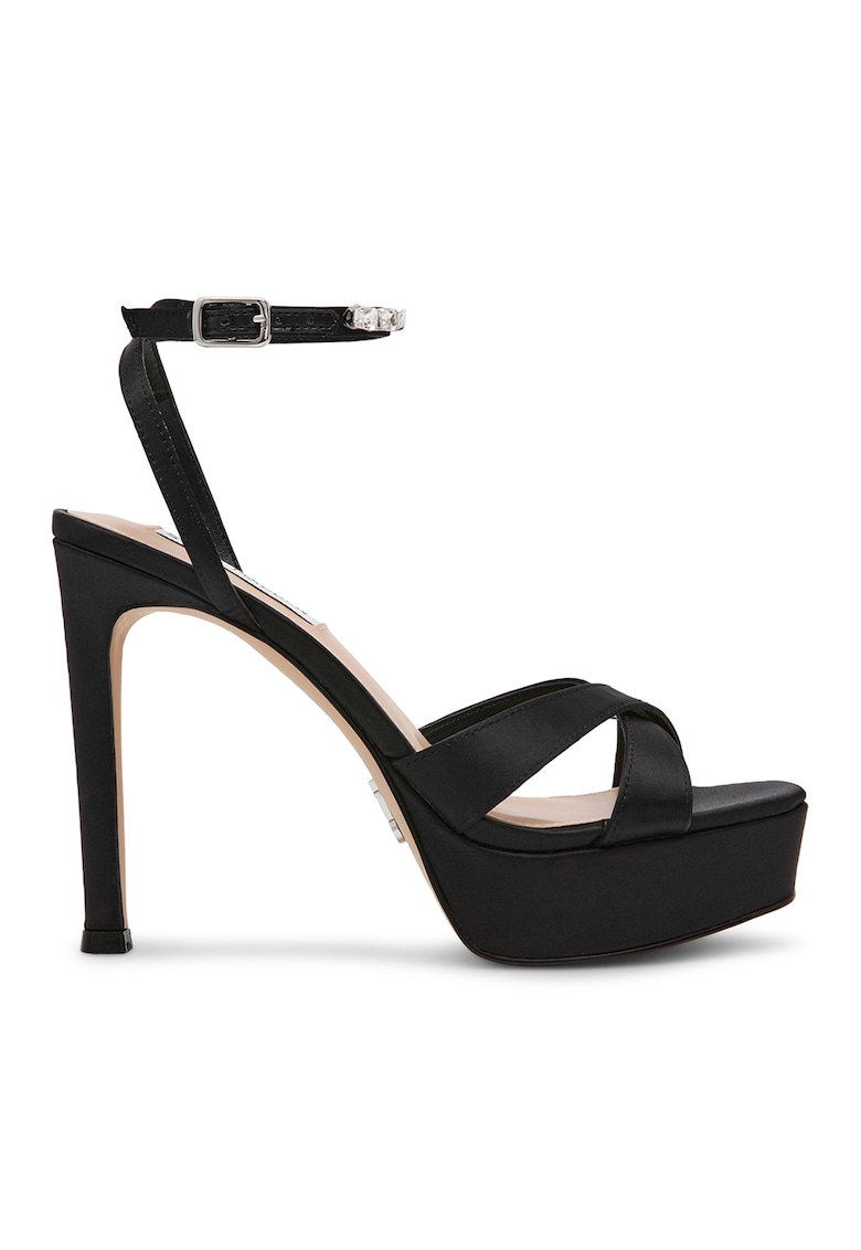 Sandale cu aplicatii din strasuri si toc