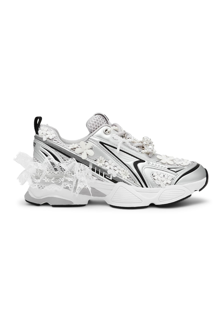 Pantofi sport low cut cu insertii din dantela