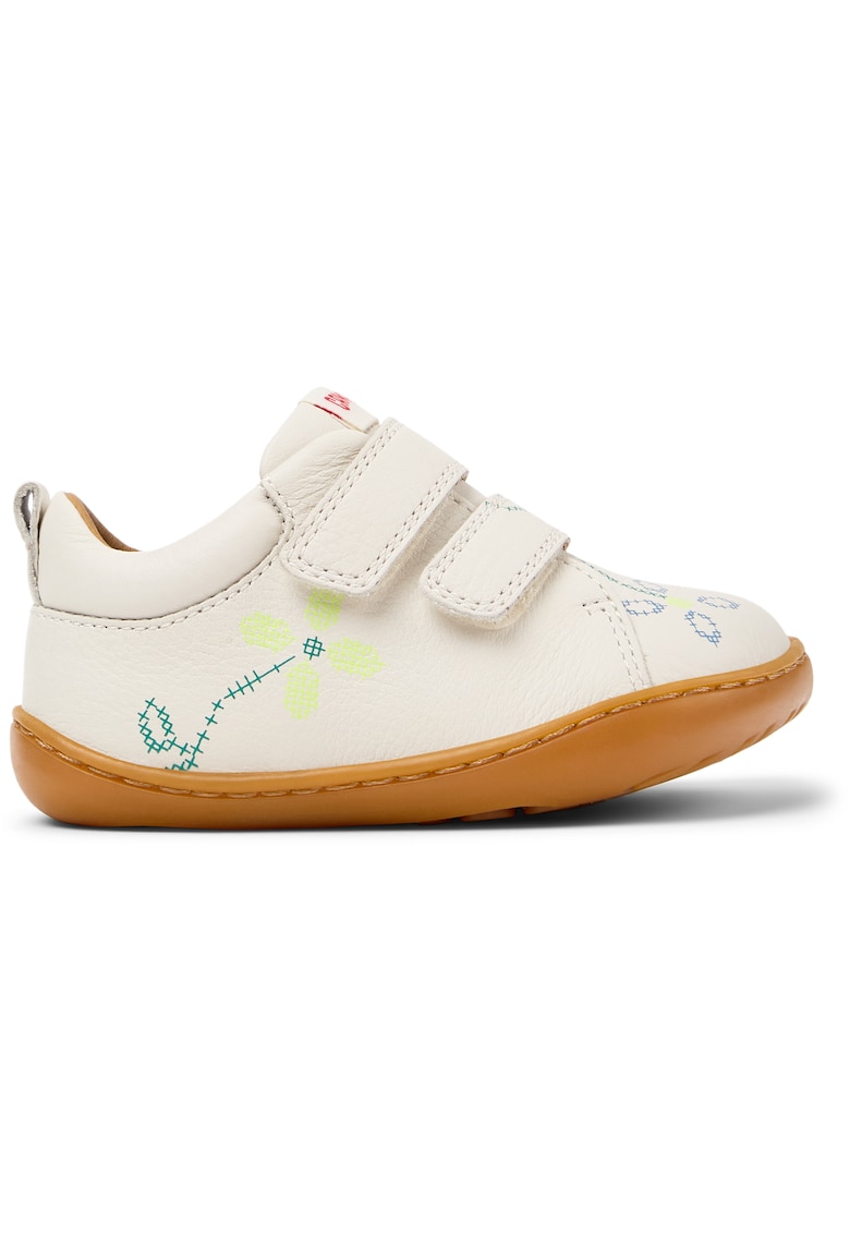 Pantofi din piele cu inchidere velcro Peu Cami - Alb/Natur