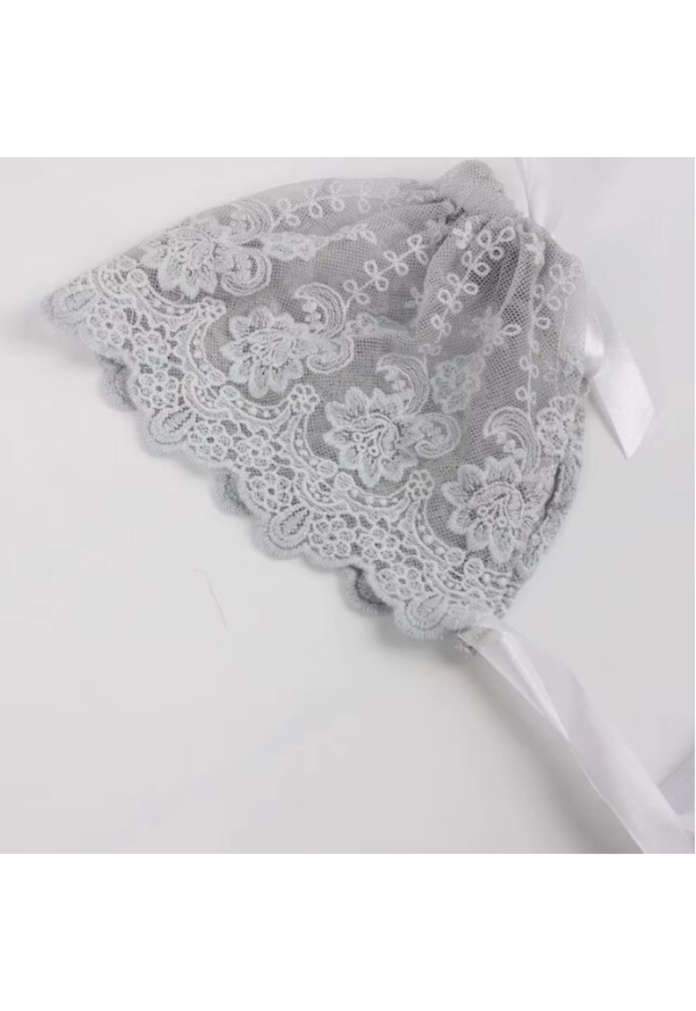 Boneta Din Dantela - Fete - Gri -