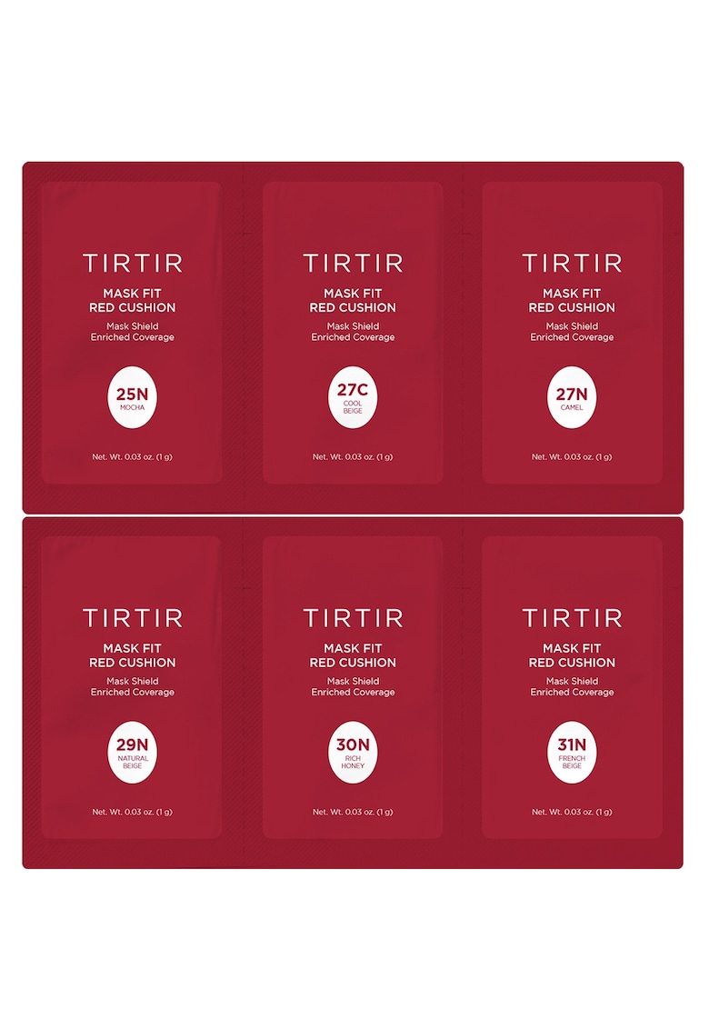 Set de Testare Fond de Ten Cushion - Sachet - Mask Fit Red Cushion Trial Kit 6 Culori (25N-31N)
