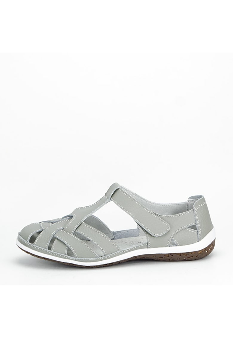 Balerini gri din piele naturala 5101 M5 confort 15196