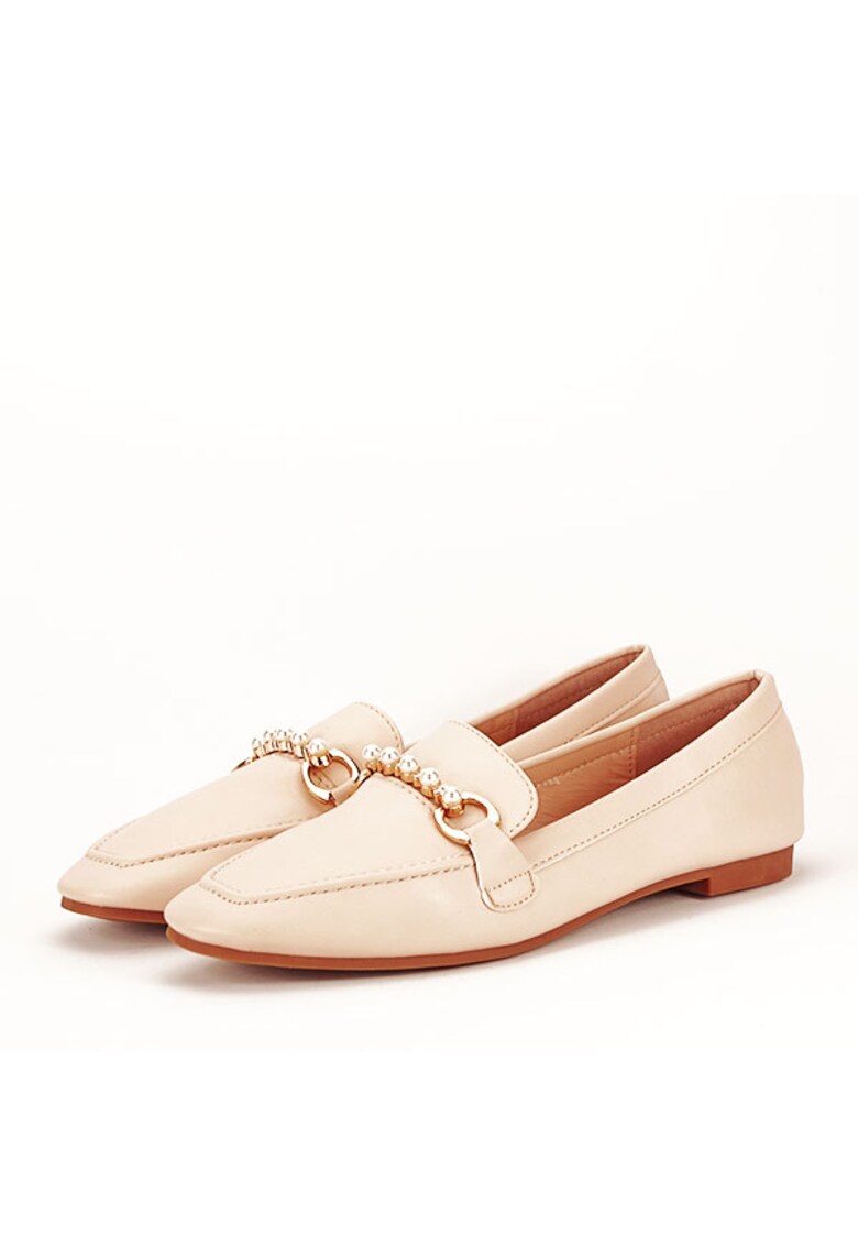 Mocasini bej cu perle Meredith M2 10355 - Bej