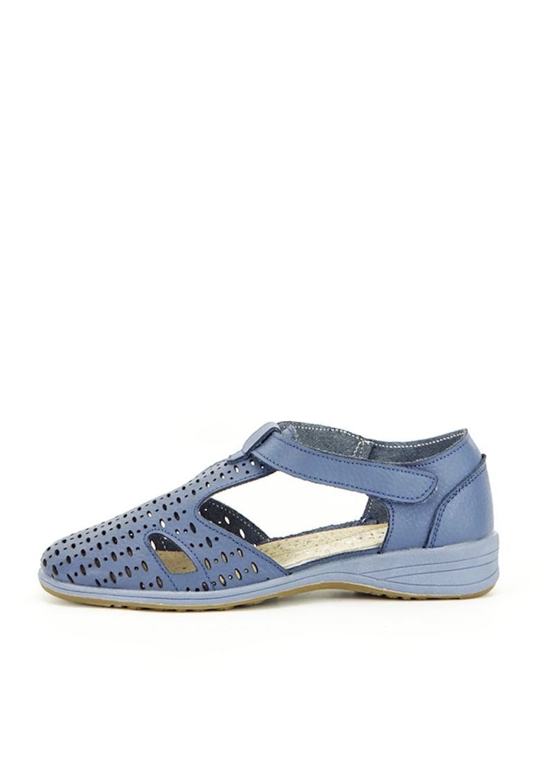 Balerini albastrii din piele naturala 5112 M3 13056