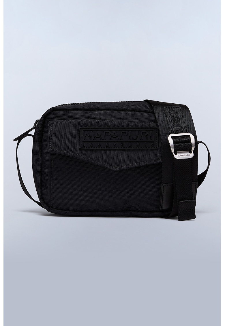 Geanta crossbody din material textil cu buzunar frontal cu clapa Morra
