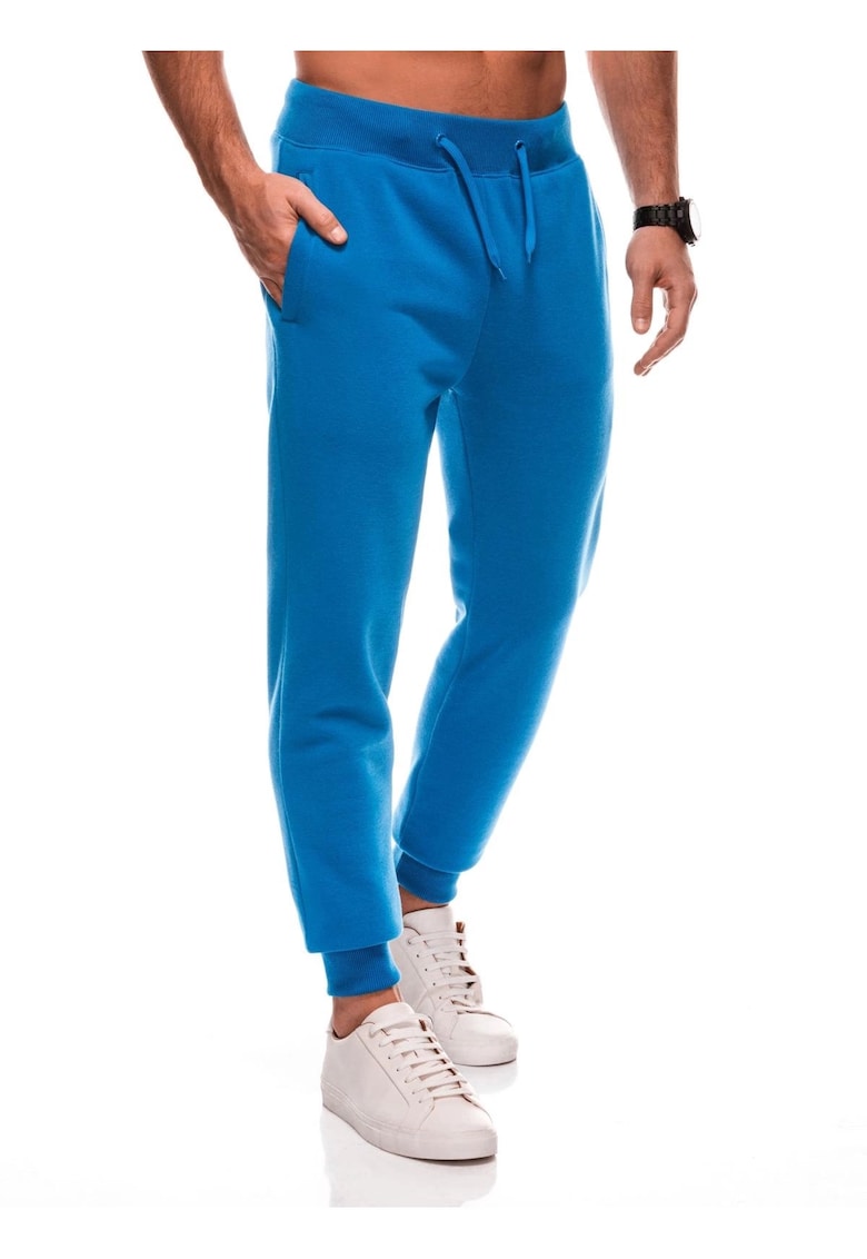 Pantaloni lungi sport EM-PABS-0108 - Barbati - Cu snur - Joggers - Albastru