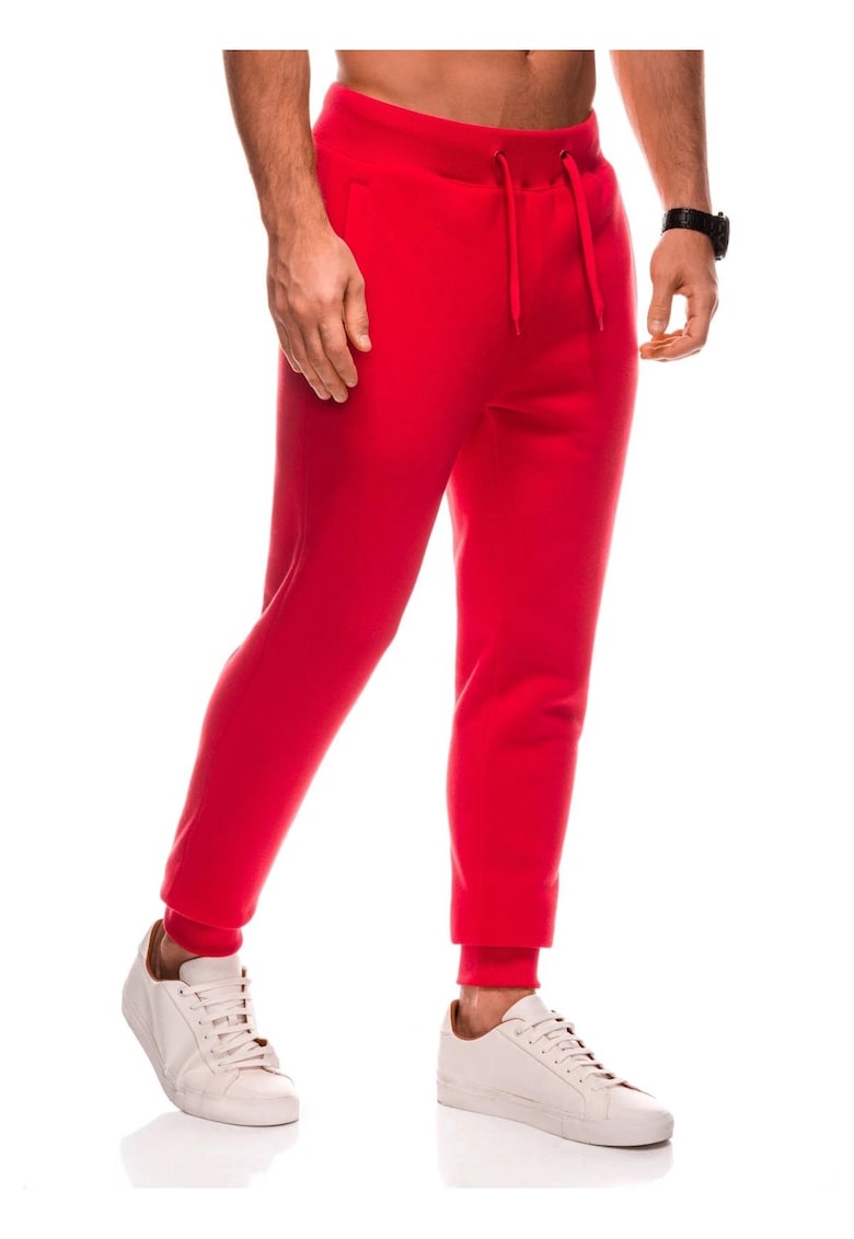 Pantaloni lungi sport EM-PABS-0108 - Barbati - Cu snur - Joggers - Rosu