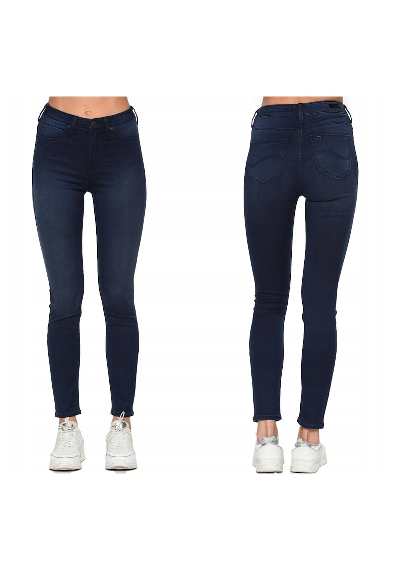 Blugi Dama - Skyler - W24 L31 US - Bumbac - Zipper - Lung - 5 Buzunare 2 Mari 2 Medii Exterioare 1 Mic Interior - Talie Inalta - Albastru