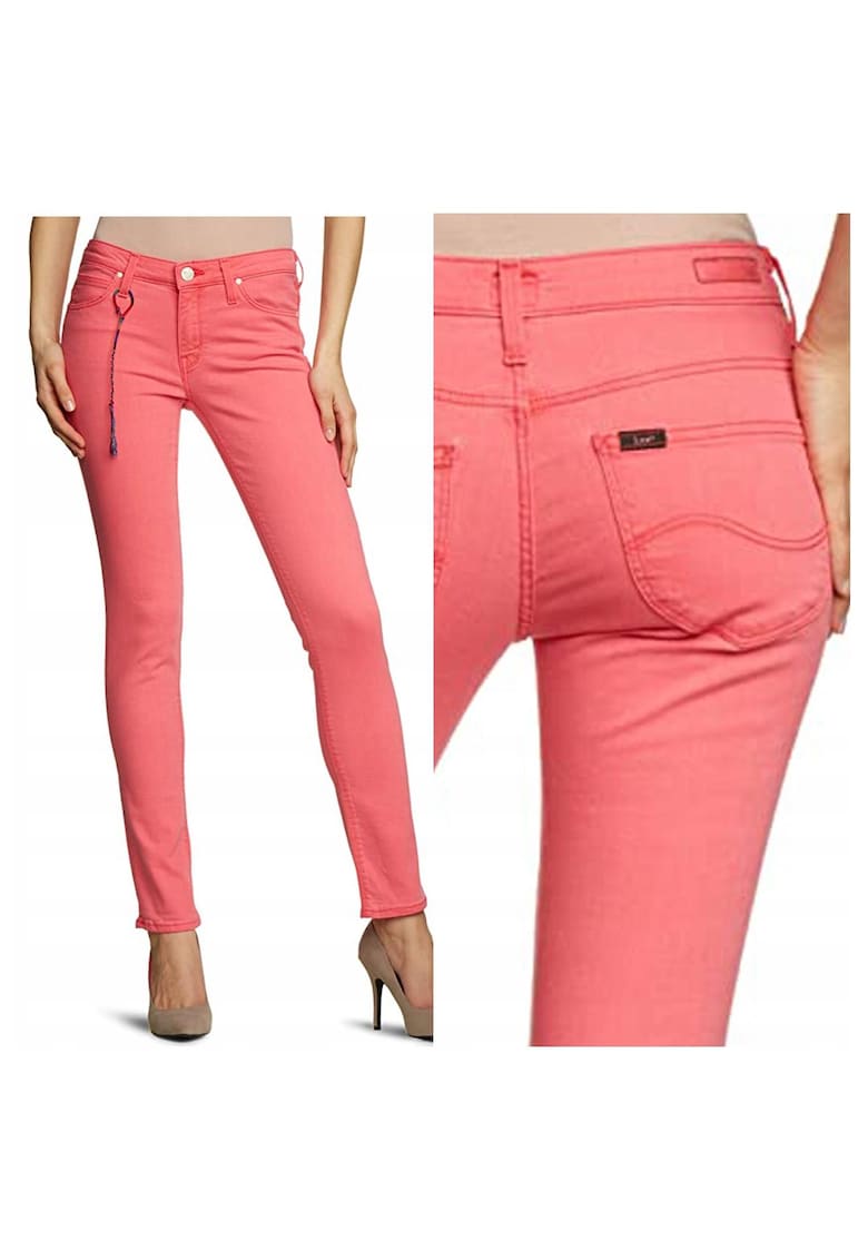 Blugi Dama - Scarlett - W24 L31 - Bumbac - Fermoar - Lungi - Talie Medie - 5 Bunzuare - High-Quality - Roz