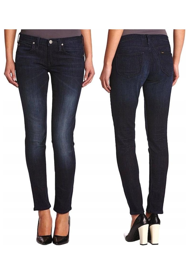 Blugi Dama - Lynn - W28-L35 - Bumbac - Fermoar - Lungi - Talie Joasa - 5 Bunzuare - High-Quality - Albastru Inchis