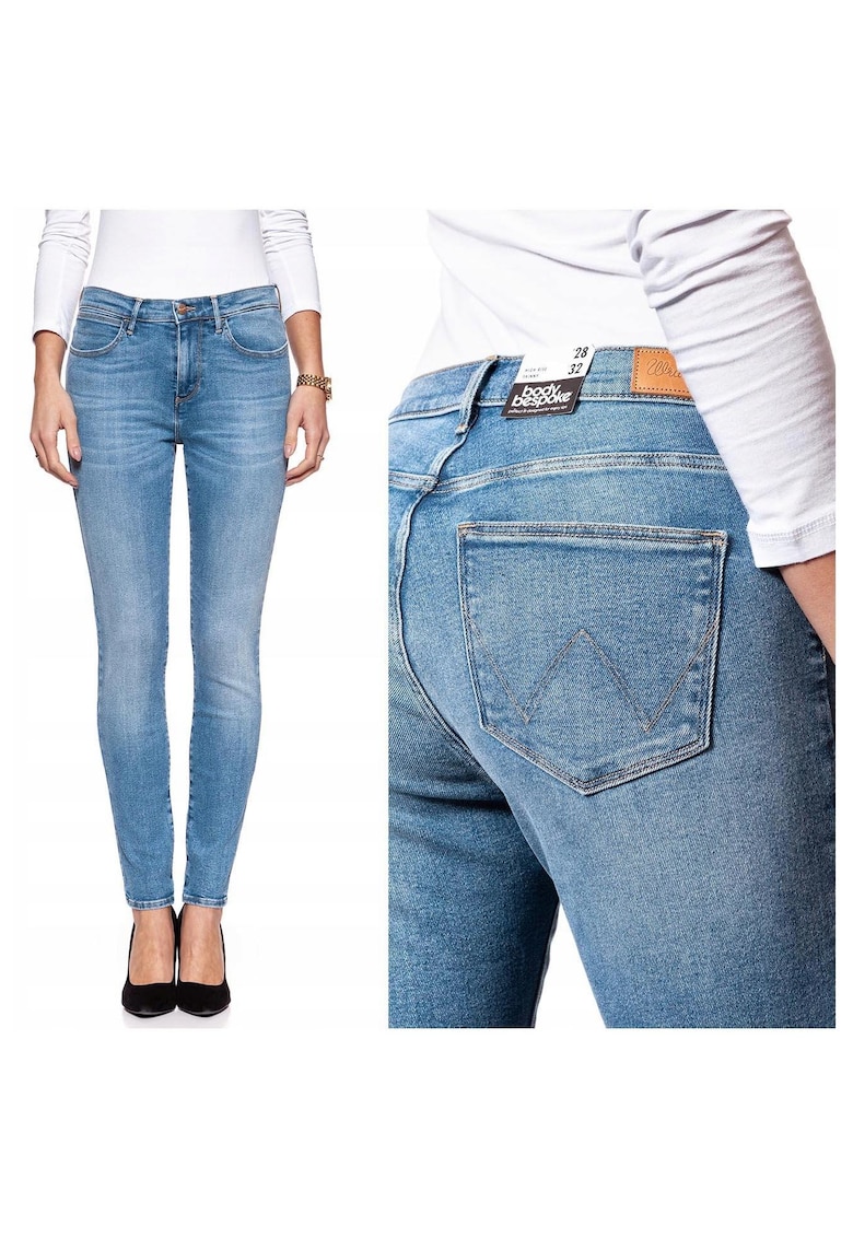 Blugi dama -  High Rise Skinny - 8553-184 - Bumbac - Lungi - Petite - Denim - W24-L32 US - Albastru