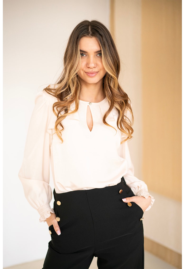 Bluza cu volane si mansete elastice Liliane