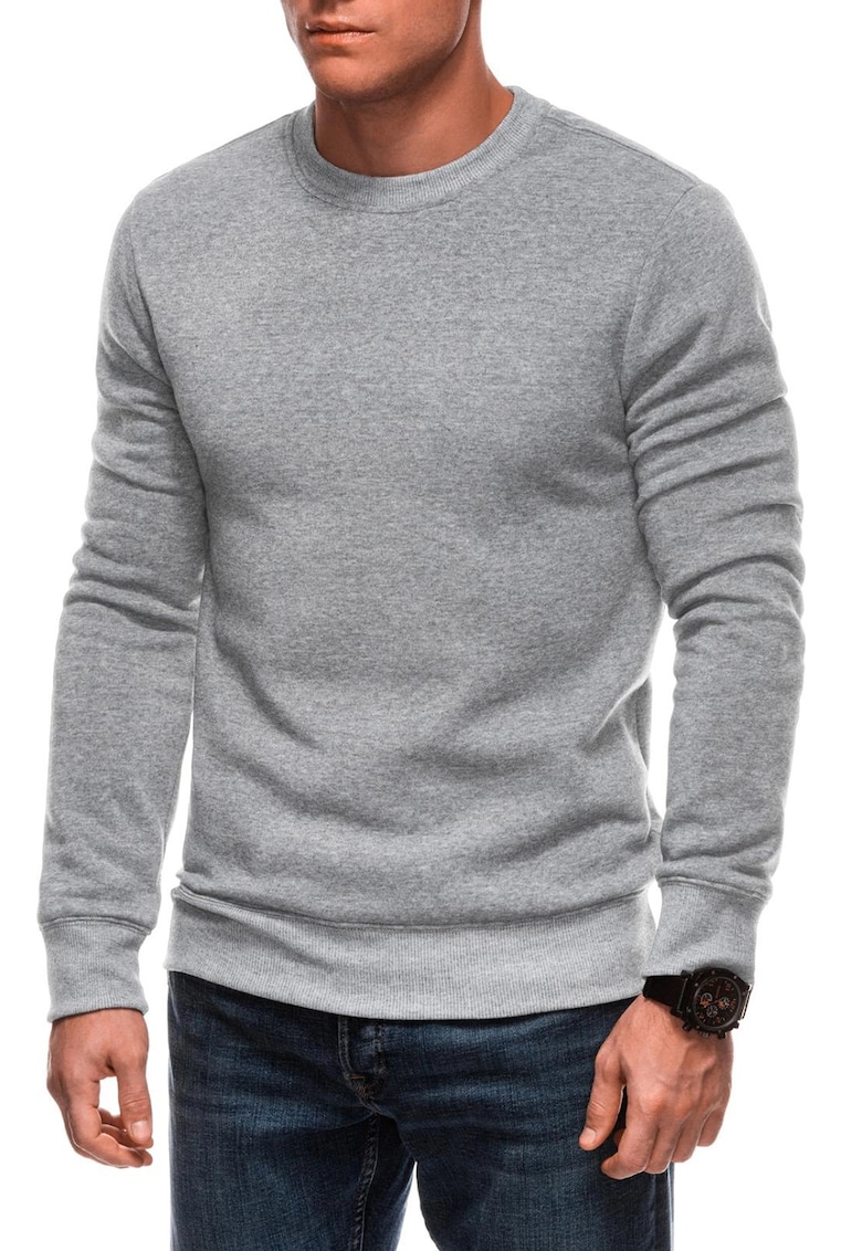 Bluza de trening cu model uni si decolteu la baza gatului