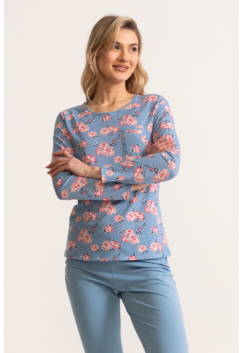 Pijama lunga cu imprimeu floral Carmina Pijama lunga cu imprimeu floral Carmina