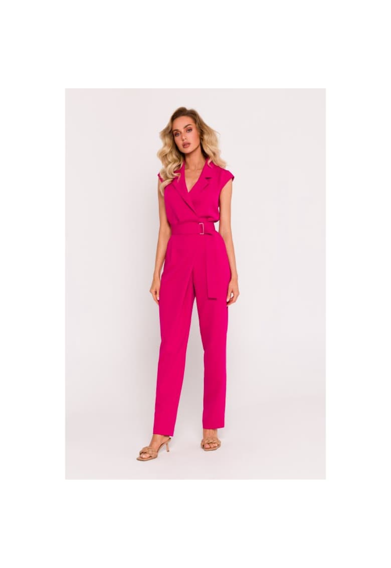 Salopeta pentru femei cu partea superioara de tip furou -  Fucsia - XXL