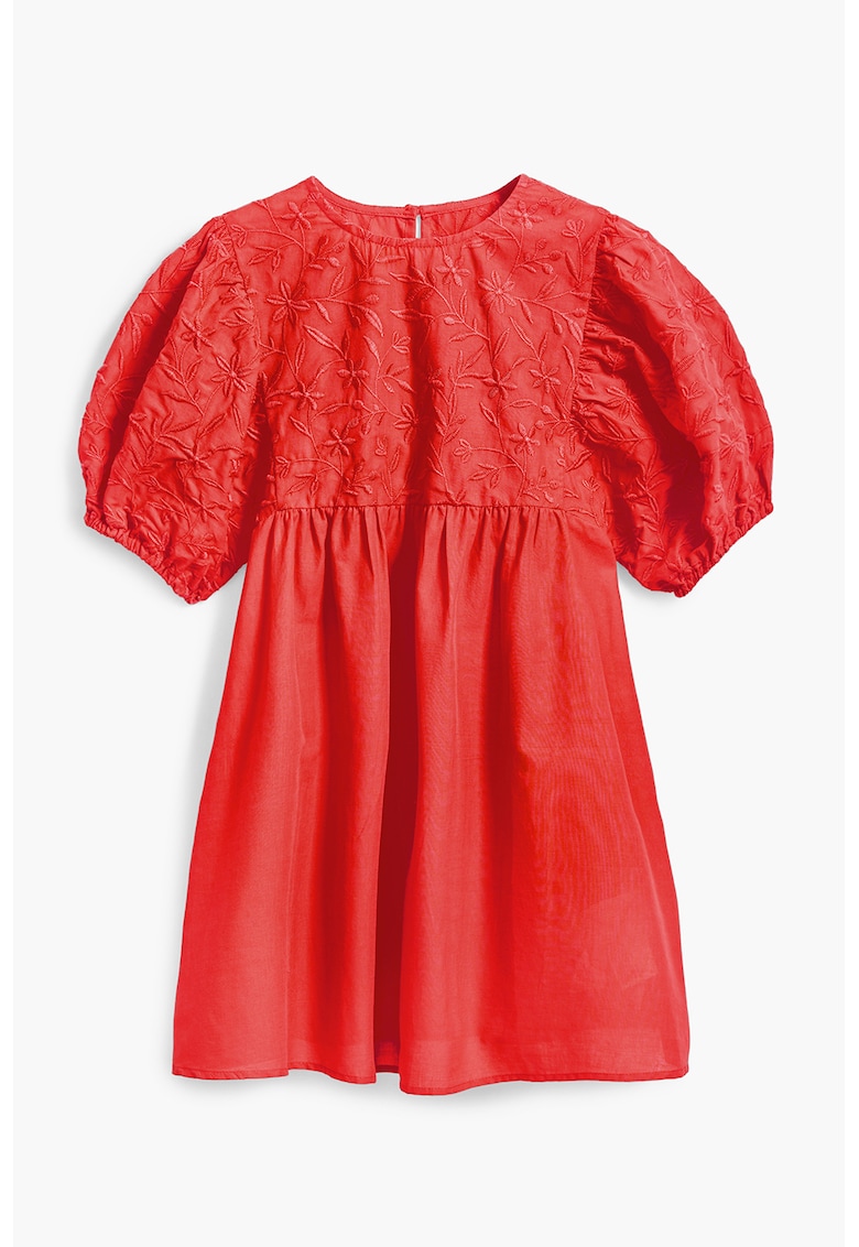 Rochie scurta de bumbac cu maneci bufante