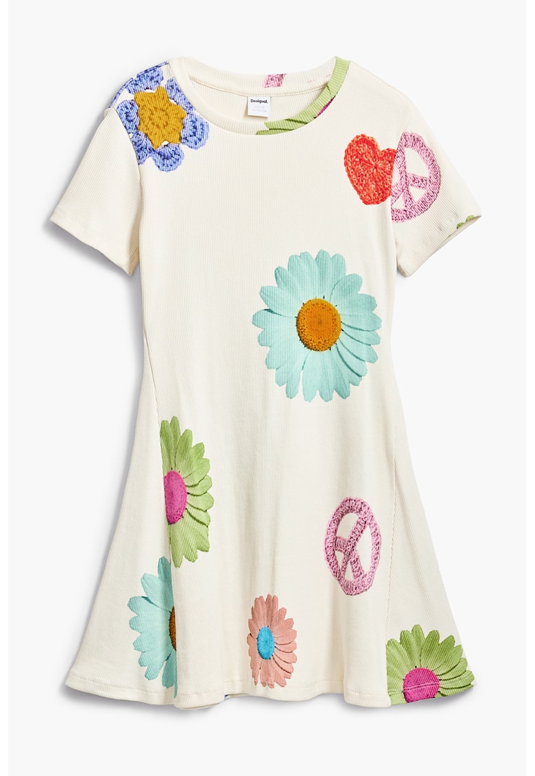 Rochie evazata din amestec de bumbac cu imprimeu floral