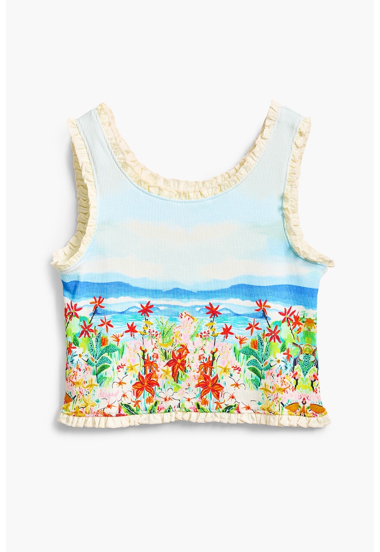 Top crop cu imprimeu