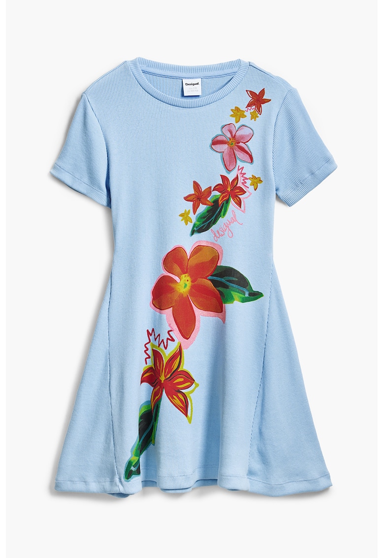 Rochie cu croiala A si imprimeu floral