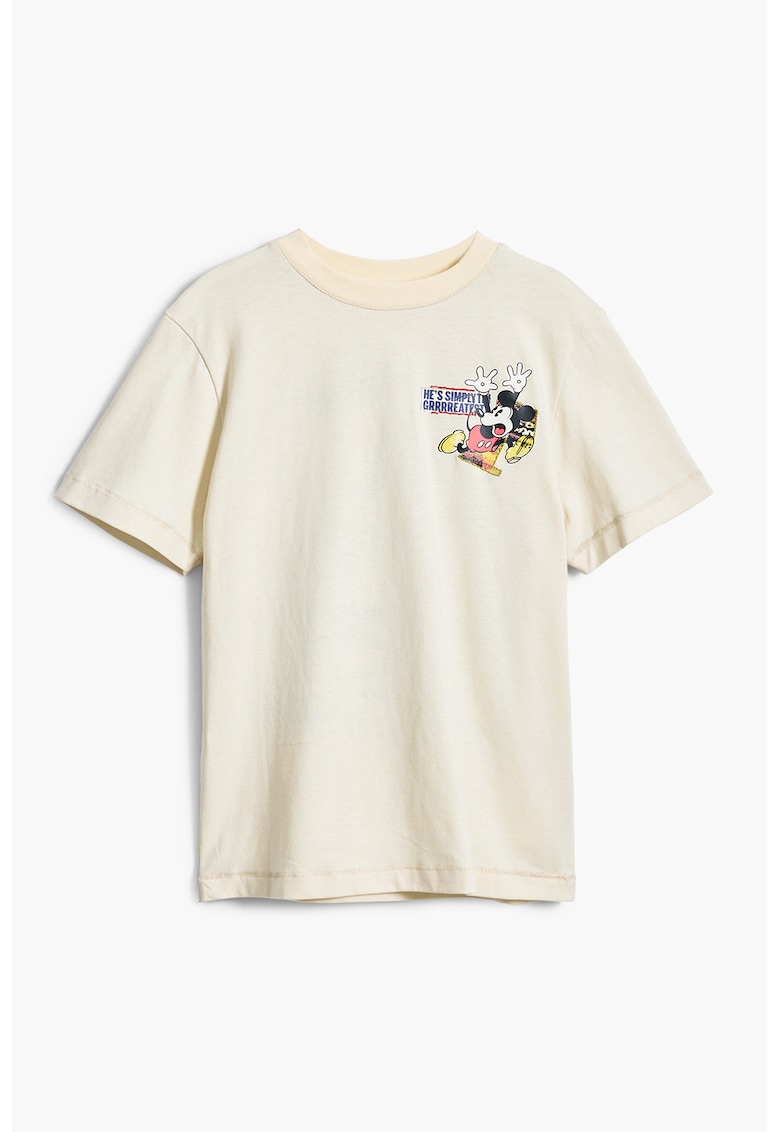 Tricou cu Mickey Mouse - Rosu/Bej deschis