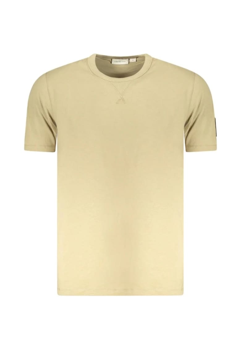 Tricou barbati cu decolteu la baza gatului - logo - Regular Fit -  Verde inchis