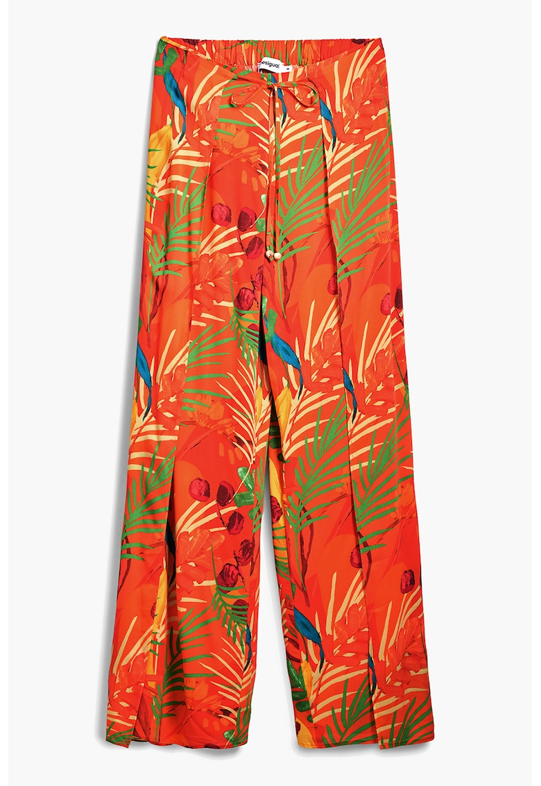 Pantaloni cu imprimeu si talie elastica