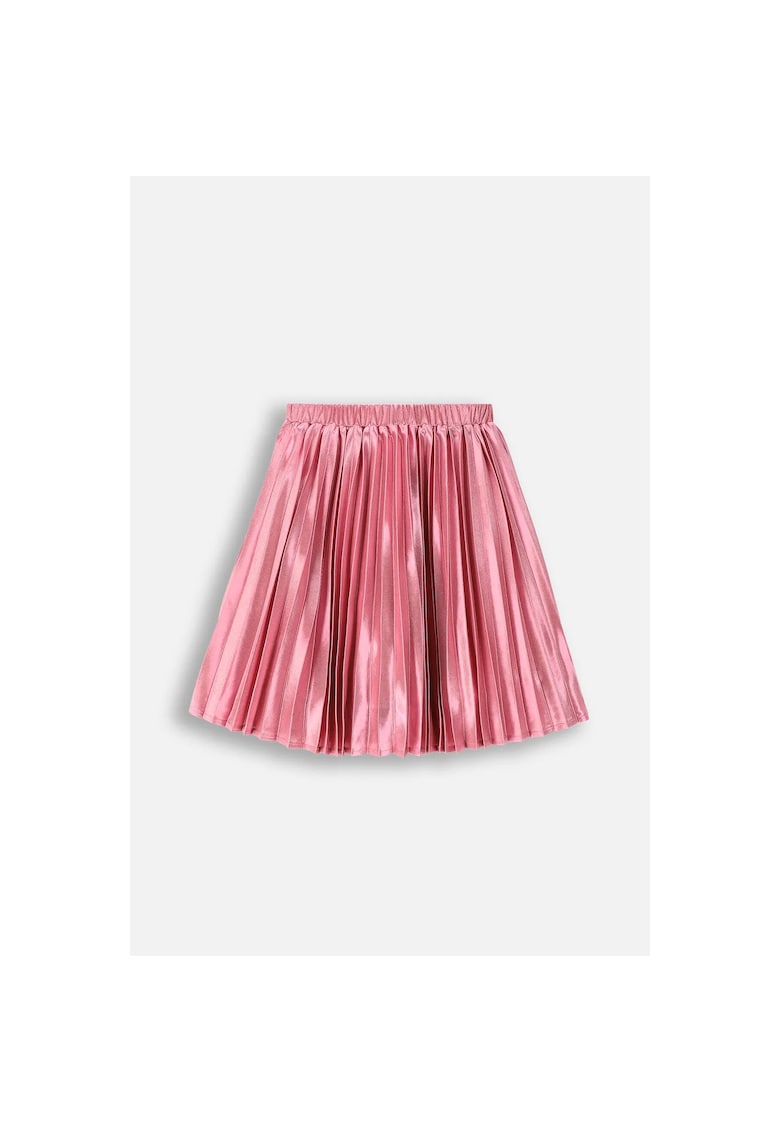 Fusta plisata - elastica - texturata - poliester - roz