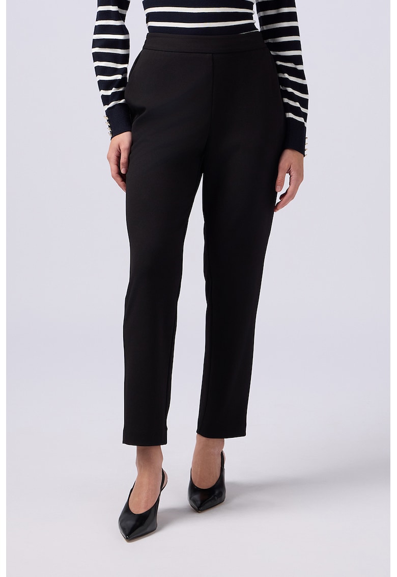 Pantaloni crop cu talie elastica