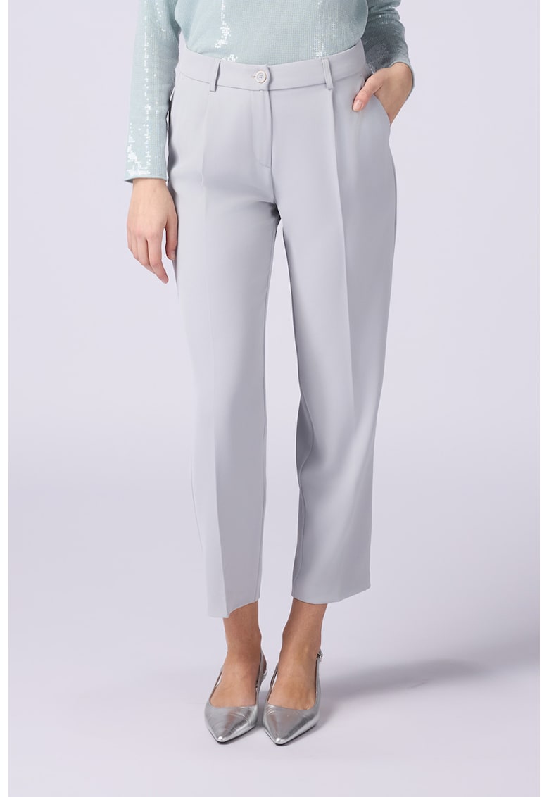 Pantaloni capri drepti - Gri deschis