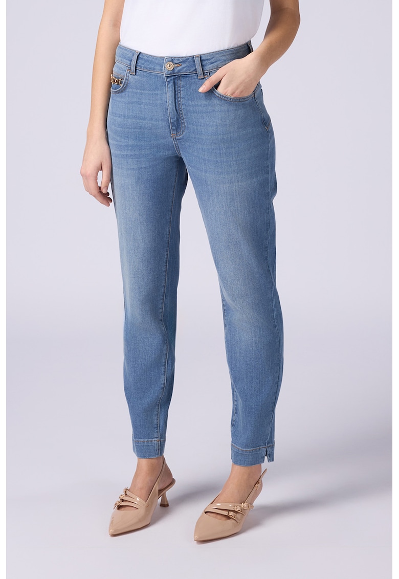 Blugi slim fit cu detaliu de lant - Albastru