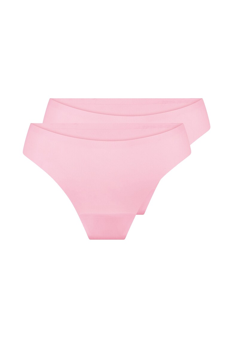 Set de chiloti tanga fara cusaturi - 2 perechi - Roz pastel