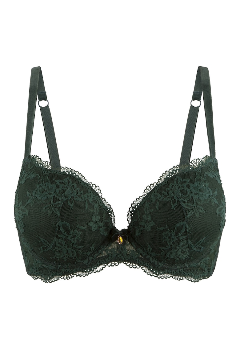 Sutien push-up cu dantela - Verde