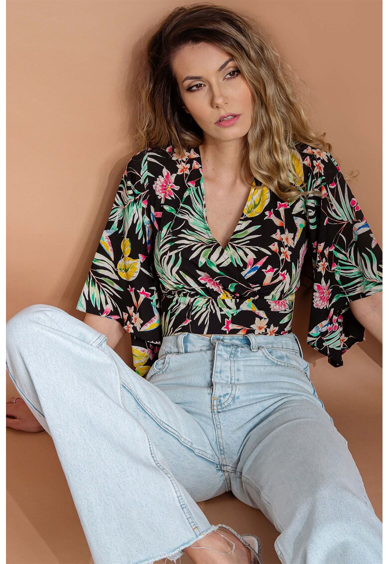 Bluza crop cu imprimeu floral Frida