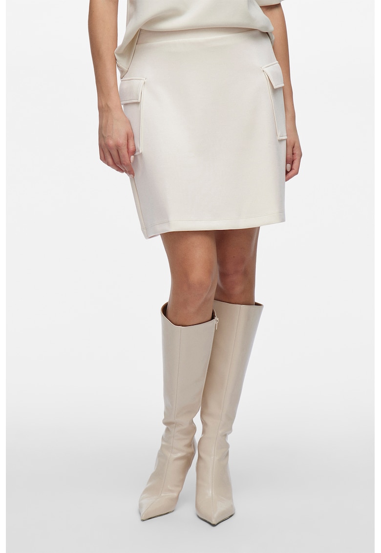 Fusta scurta din amestec de modal cu buzunare