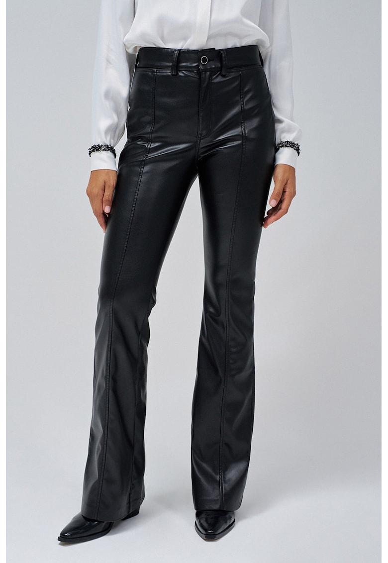 Pantaloni evazati de piele ecologica