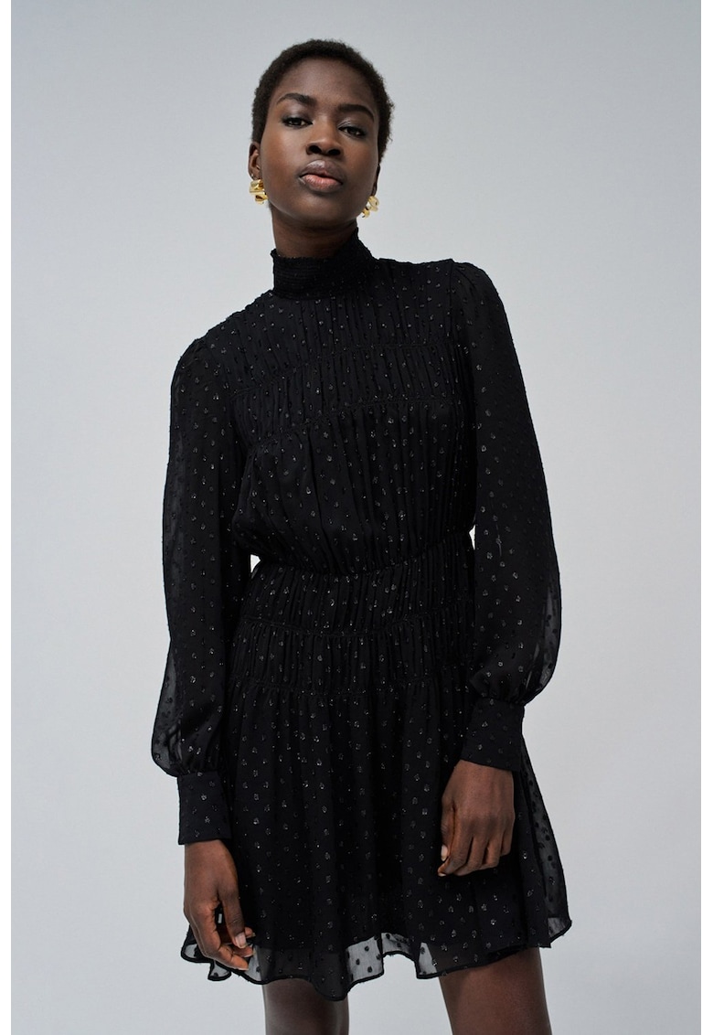 Rochie evazata cu maneci bufante