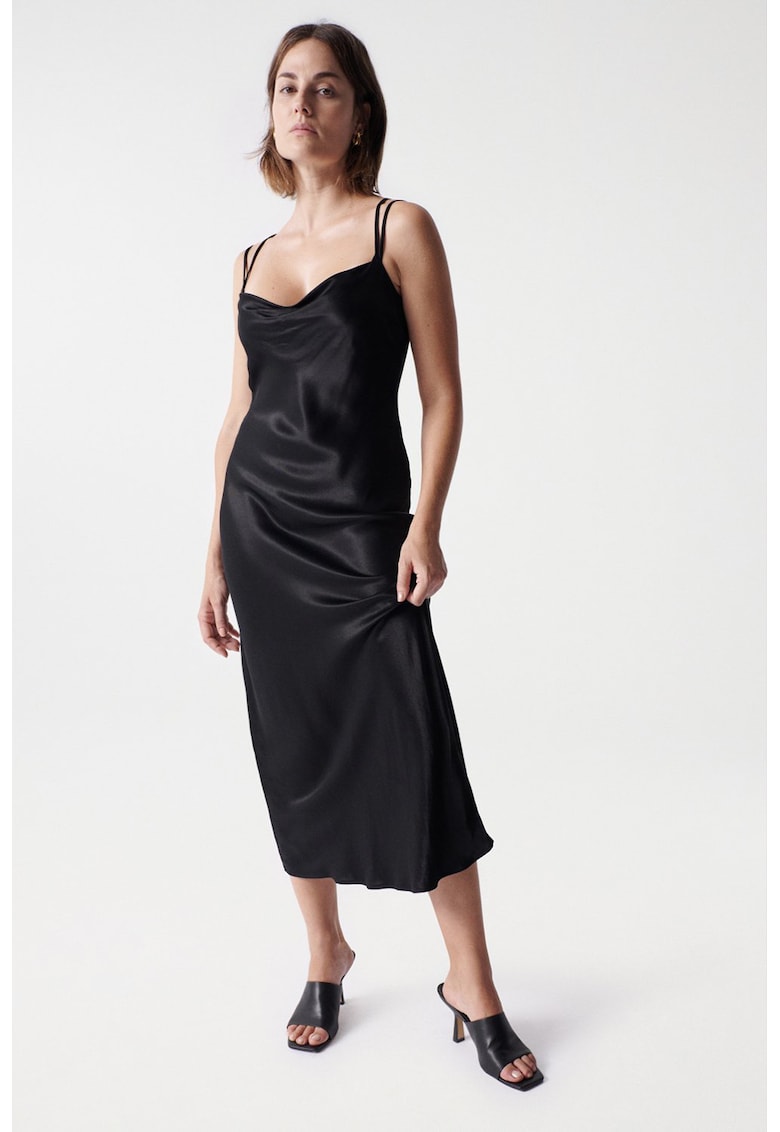 Rochie midi cu aspect de satin