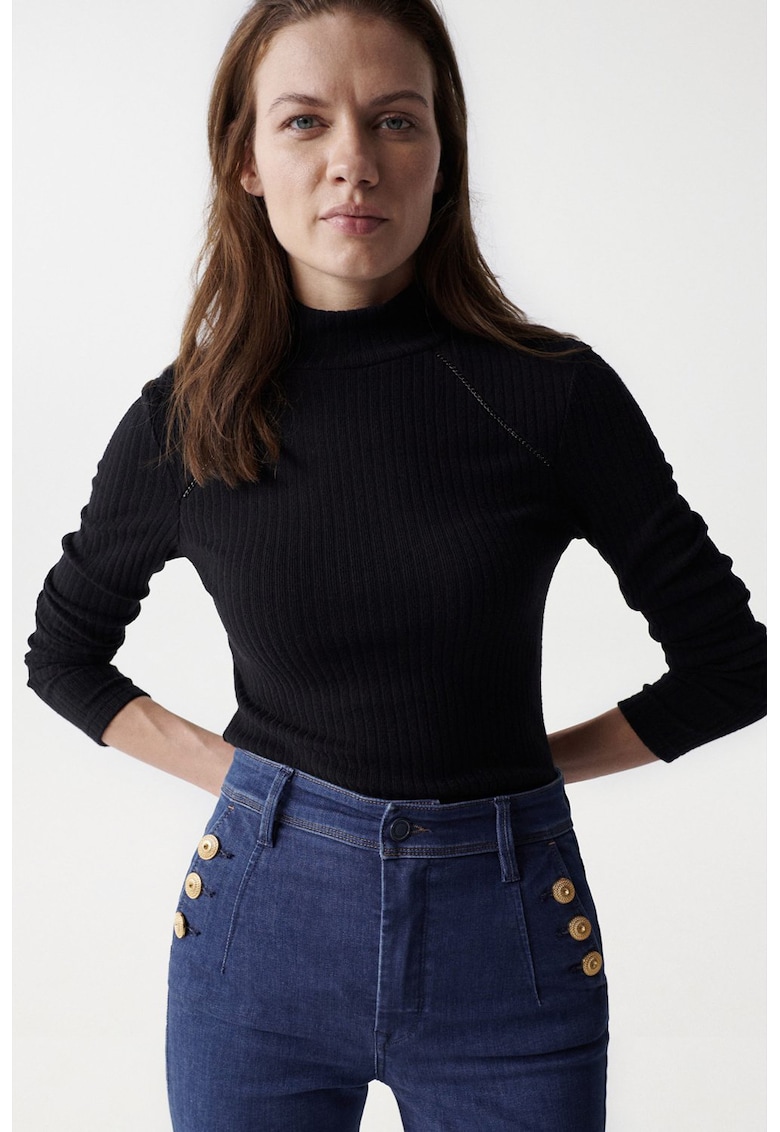 Bluza uni cu aspect striat