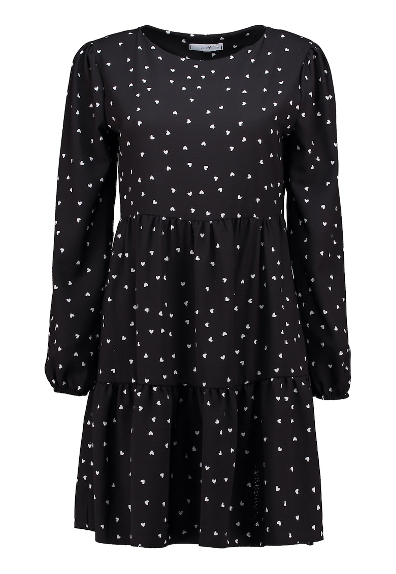 Rochie mini evazata cu model inimi